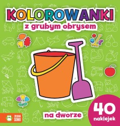 Na dworze. Kolorowanki z grubym obrysem